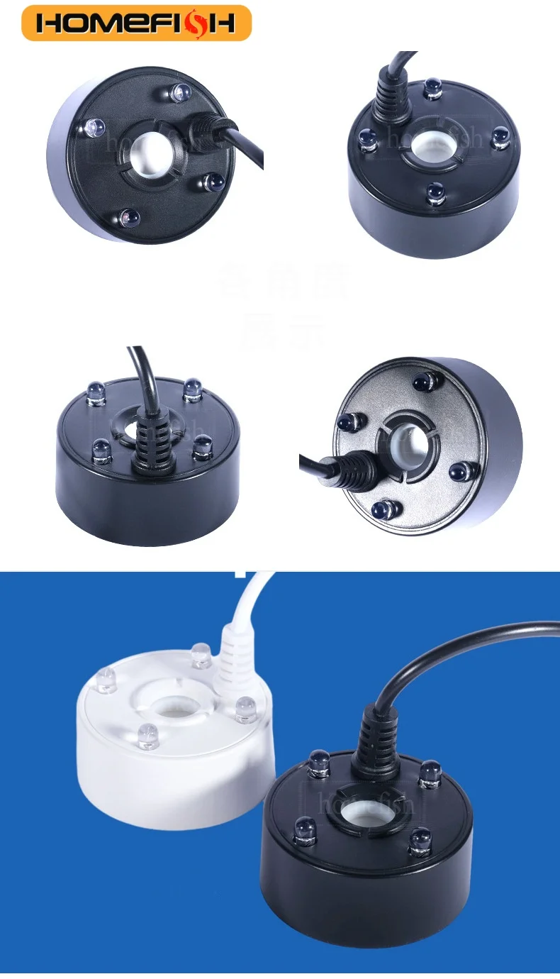 5V USB Mist Maker Fogger Nebulizer Water Fountain Fish Tank Pond Atomizer Head With 4 LED Colorful Lights