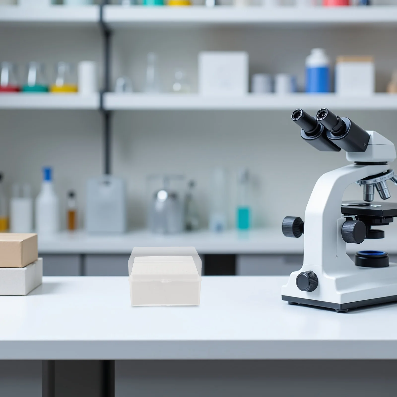 Laboratory Pipette Tip Box Holds 96 Clear 10Ul Tips for Accurate Sample Transfer Lab Use Experimental Supplies