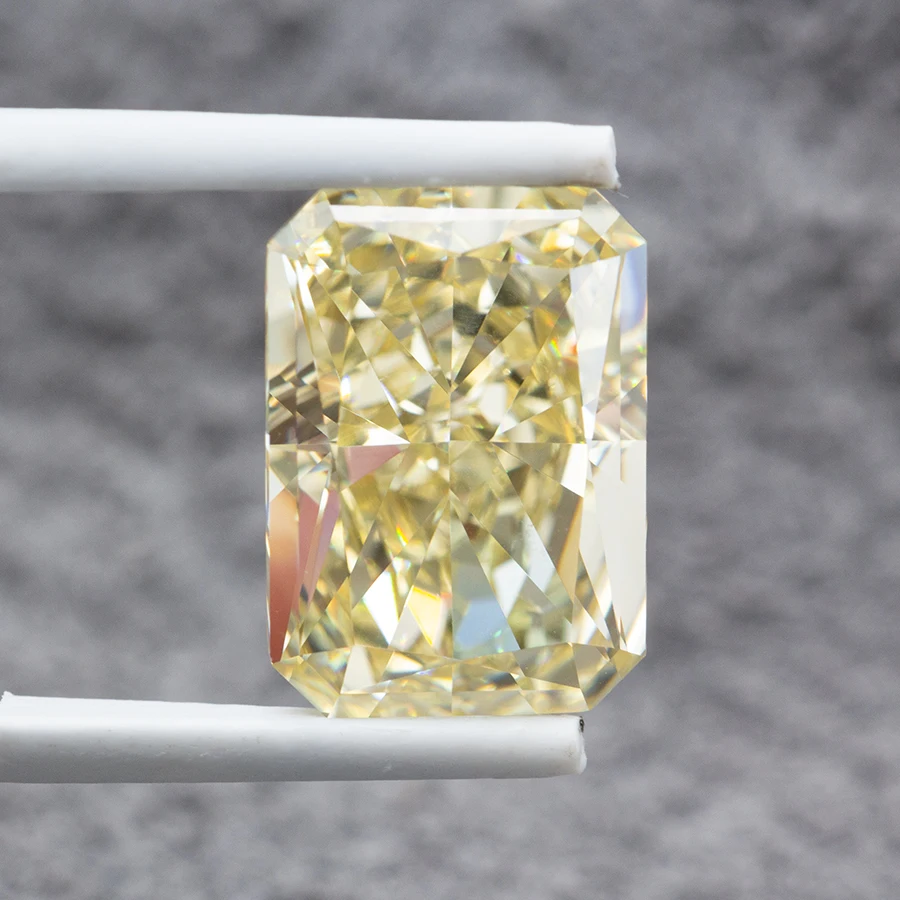 Yellow Color 4K Radiant Crushed Ice Cut Cubic Zirconia High Carbon Diamond CZ Stones Top Quality