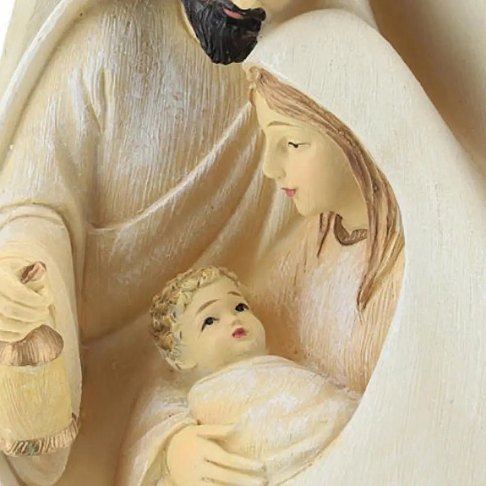 Vivid Craft Nativity Scene Statue Exquisite 3D Holy Family Figurine Sculpted Resin Nativity Ornaments Birthday Gift