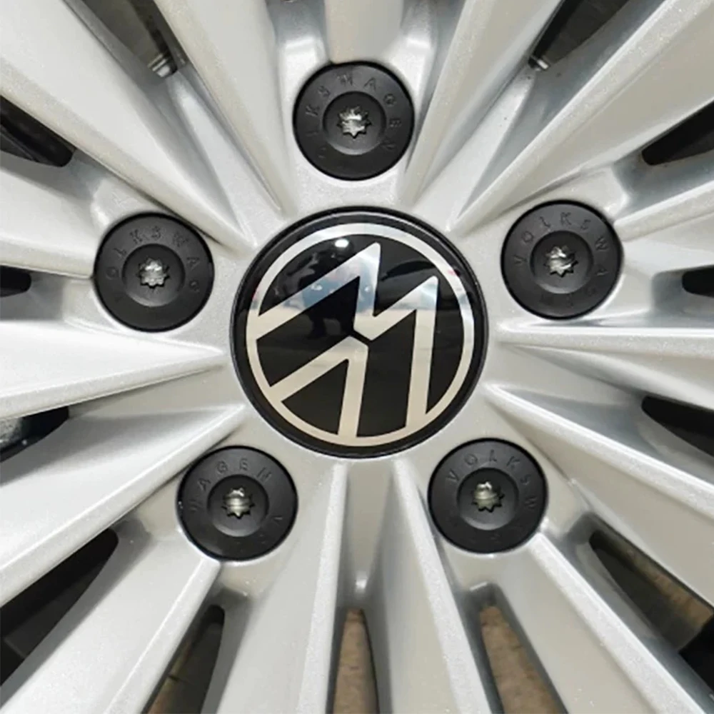 4Pcs 56mm 60mm 65mm New model 3D Car Wheel Stickers Center Hub Cap Emblem Badge Decal For VW GTI Polo Golf 4 5 6 7 Passat view 3