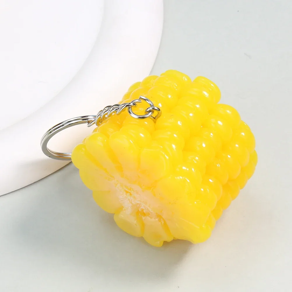 PVC Three-dimensional Simulation Vegetable Fruit Model Miniature Corn Segment Model Decoration Students Fun Backpack Pendant