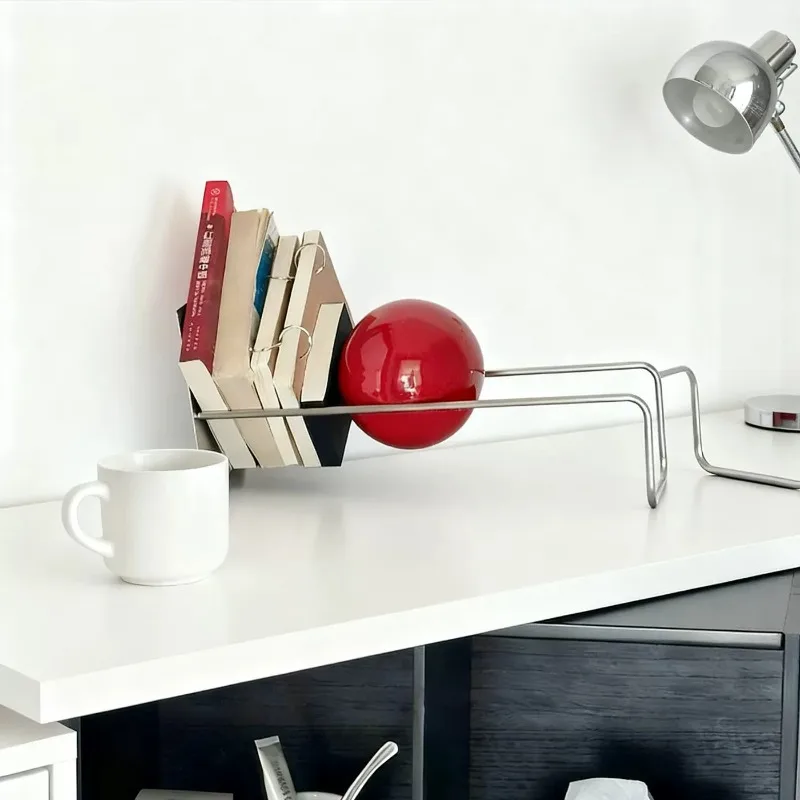 Metal stainless steel line bookshelf floor shelf living room wall storage homestay sample room display stand