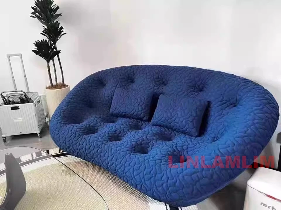 MANBAS Luxuriöses italienisches Muschelsofa – einzigartiges modernes Design, gepolsterte Stoffcouch für Wohnzimmer oder Lounge, ergonomische Sitzgelegenheiten