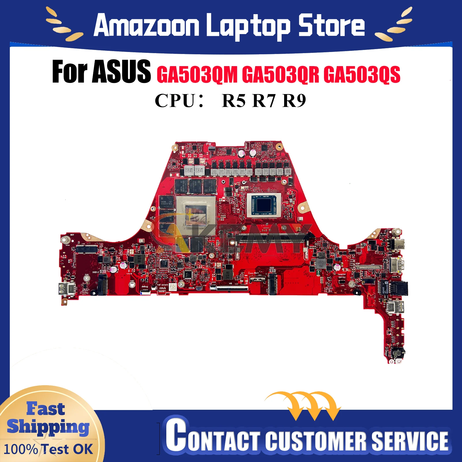 

GA503QS Laptop Motherboard For ASUS ROG Zephyrus G15 GA503QM GA503Q GA503QR GA503QS Mainboard W/ R5 R7 R9 CPU tests OK fast ship