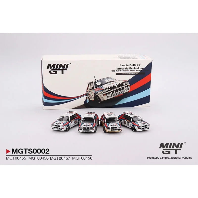 

Limited - MINI GT 1:64 Lancia Delta HF Integrale 1992 Rally Martini Racing 4 car set Model Car