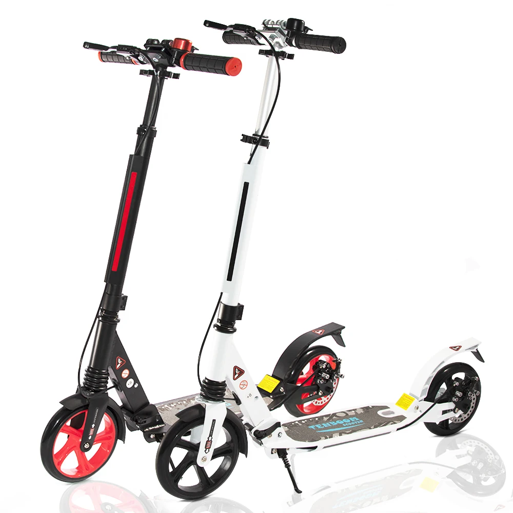 

STLF Adult Foot Scooter with 3 Seconds Easy-Folding System, 220lb Folding Adjustable Scooter with Disc Brake and 200mm Large Whe