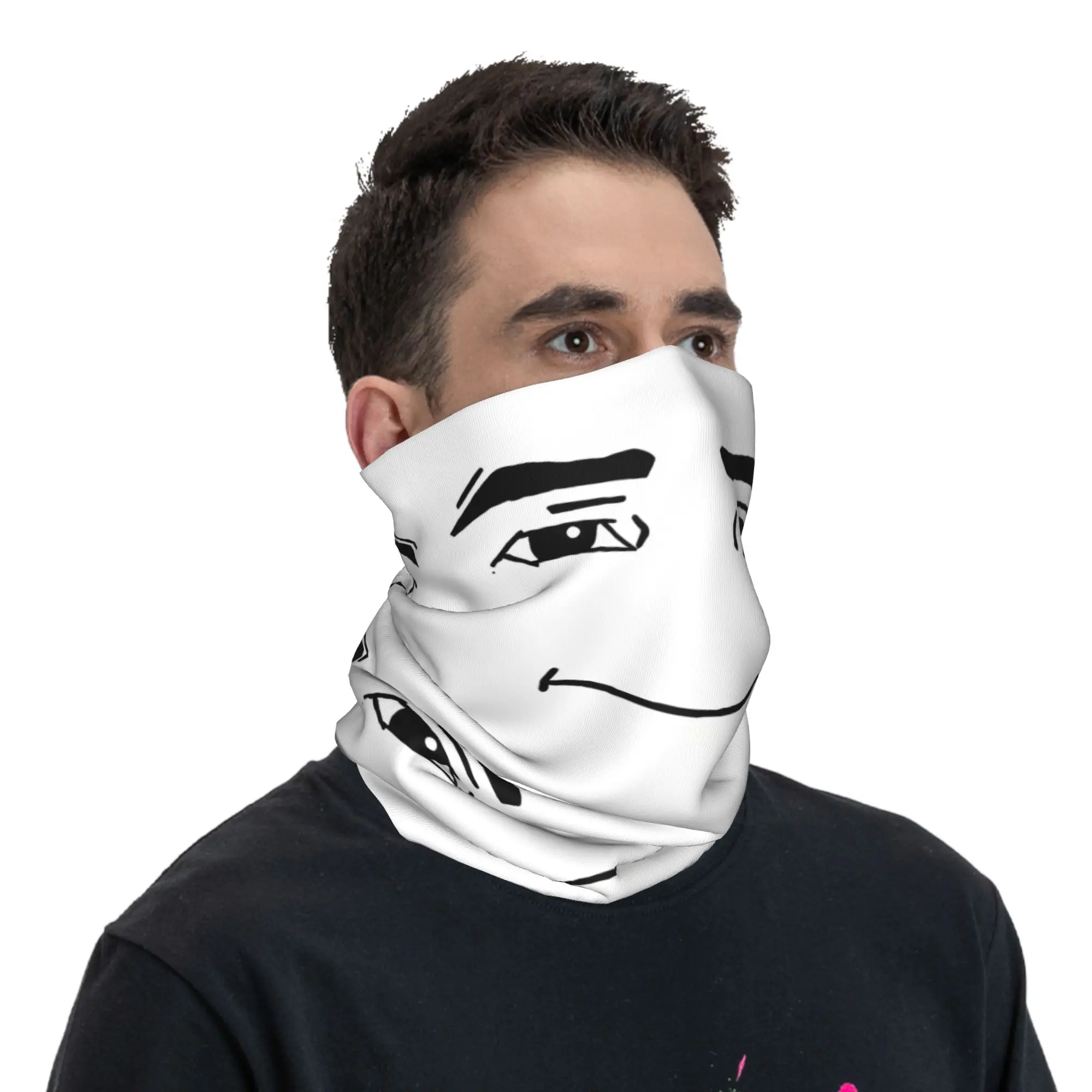 سعيد مضحك فتاة روبوت الوجه أنيمي الشتاء عقال الرقبة أدفأ النساء الرجال التزلج التخييم وشاح أنبوبي Robloxs الوجه باندانا الجراب #5