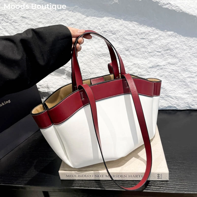 

Branded Luxury Shoulder Bag Set For Women Contrast Color 2-IN-1 Large Capacity Shopper Totes 2025 Latest Designer Handbag Female