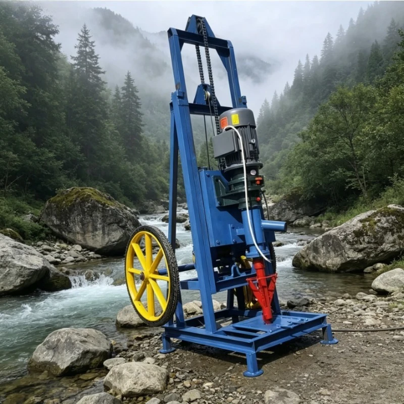 Factory High-Performance Customized Color 4kw Small Electric Water Well Machine Borehole Rotary Drilling Rig With Folding Frame