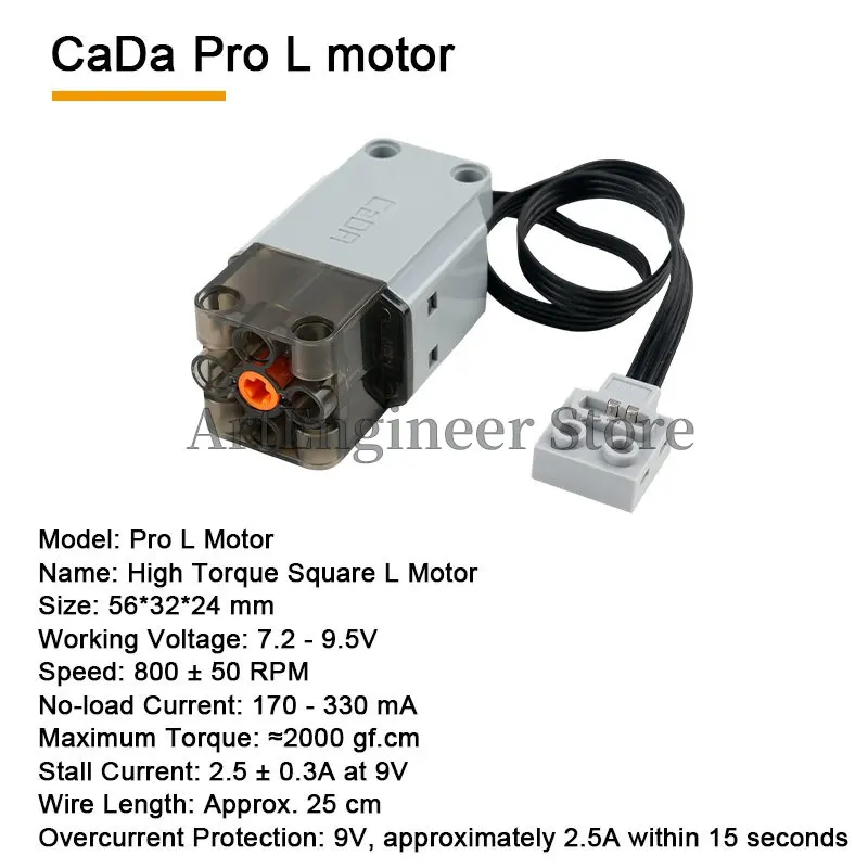 CaDA Power Functions M/L/Servo Motor Building Blocks Motorized Technical Parts 2.4G Train Remote Control Kit Toys for Adult Kids view 3
