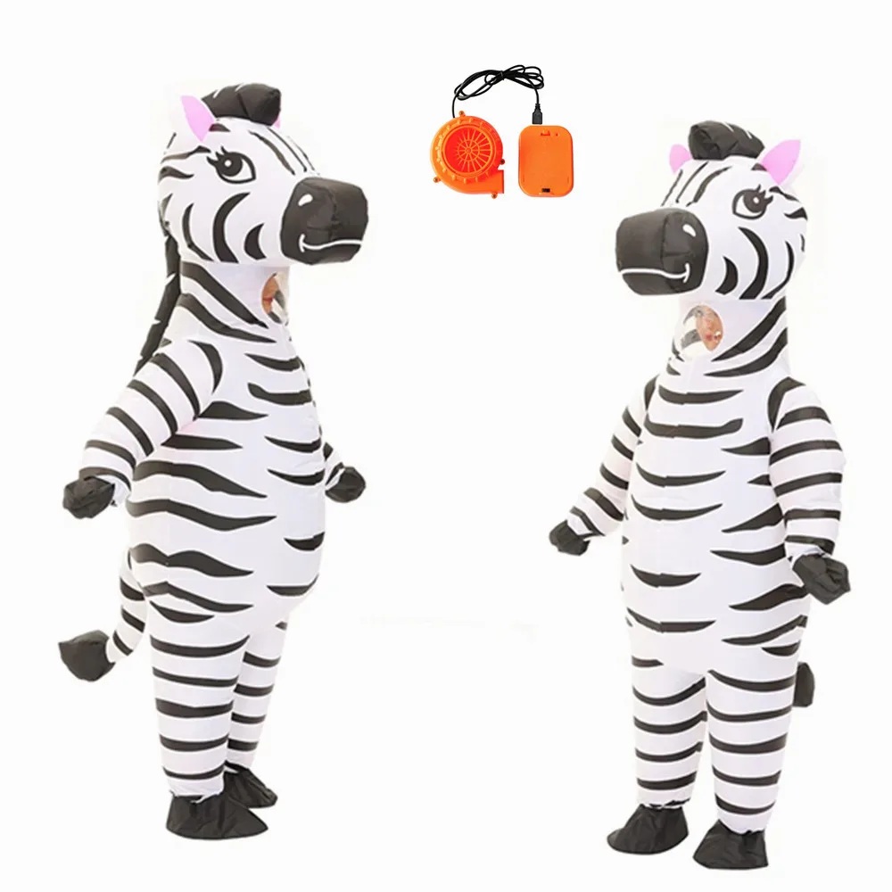 Traje inflável zebra para adultos, Carnaval Animal Cosplay, Anime Blow Up Suit, Roupas Festival Surpresa, Presentes para eventos, Tamanho