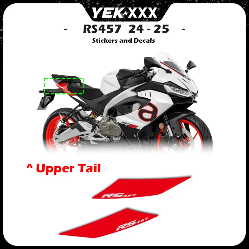 

OEM Replacement Stickers 2024-2025 For Aprilia RS457 Fairing Shell - Metallic Finish Design Tail Shell Sticker Decal