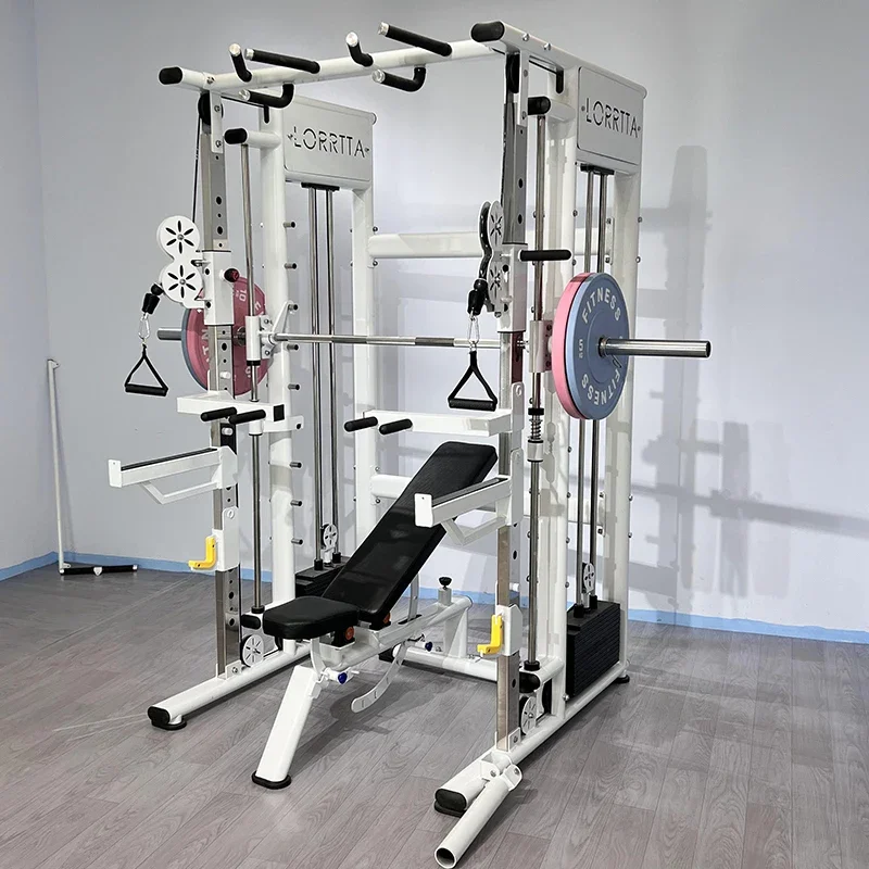 Heavy Duty Smith Machine with Leg Press Cable Trainer  and Lat Pulldown Features