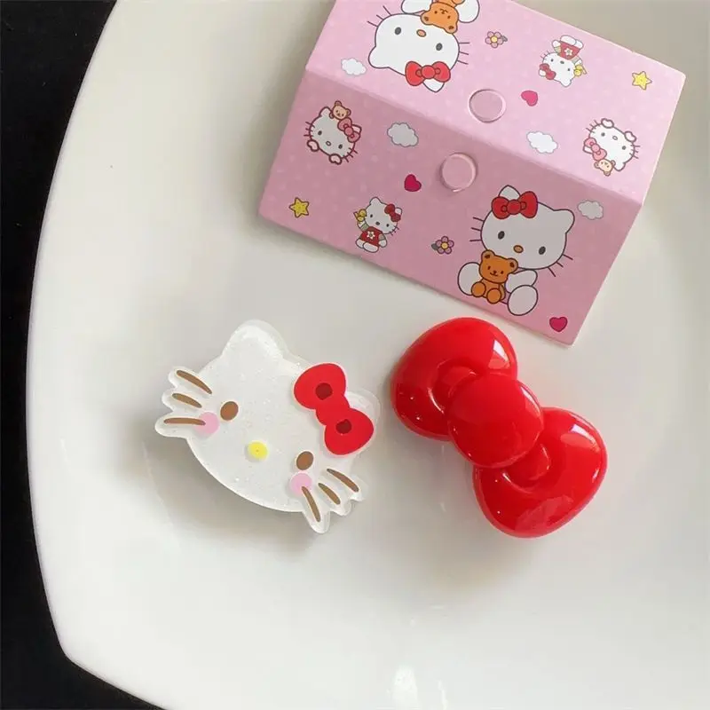 Sanrio Hello Kitty HairClips Kuromi Cinnamoroll Kawaii Kid Cartoon Barrettes Hair Hairpins Cute Girl Heart Accessories Gift