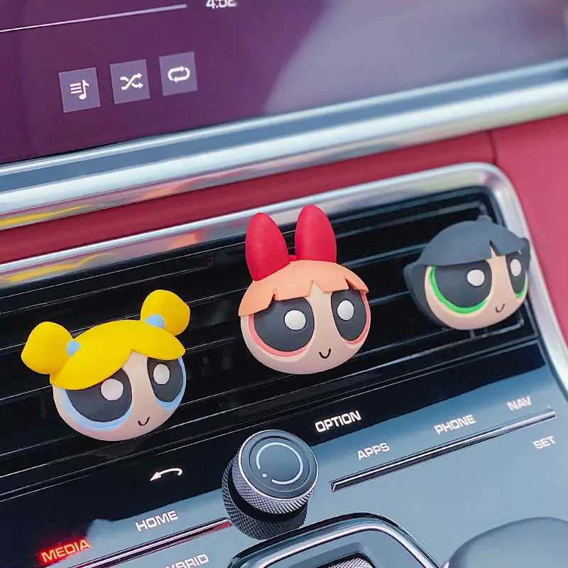 

Cartoon The Powerpuff Girls Car Perfume Aromatherapy Air Conditioner Vent Car Balm Accessories Ornament Car Decoration Supplies