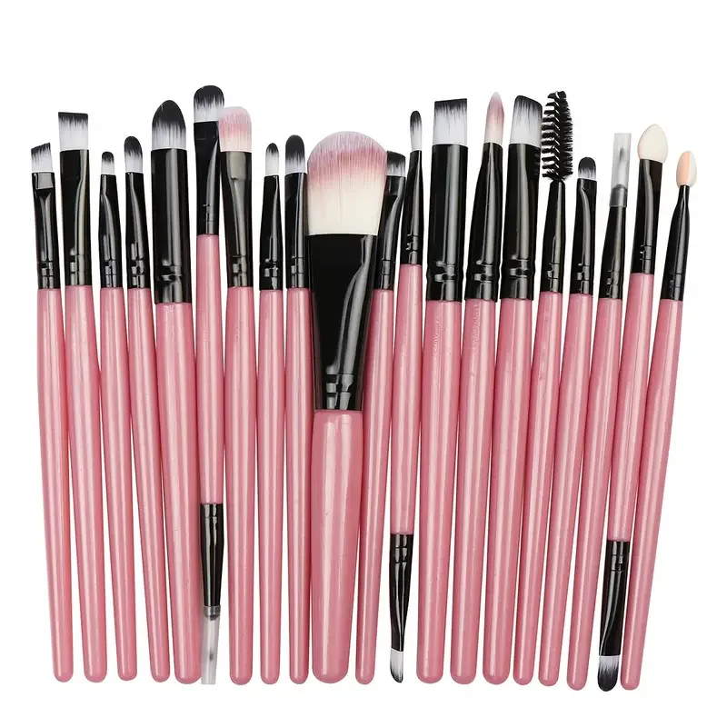 ชุดแปรงแต่งหน้ามืออาชีพ 20 ชิ้นสําหรับอายแชโดว์ รองพื้น อายไลเนอร์ ริมฝีปาก - สิ่งจําเป็นของเครื่องมือเครื่องสําอาง