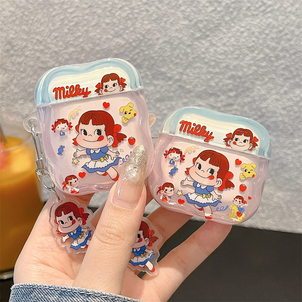 

Kawaii Lollipop Girl cartoon Earphone case Shockproof cover for Apple Airpods Pro 3 4 Airpods 4 3 2 Pro2 Pro3 Cover With Charm