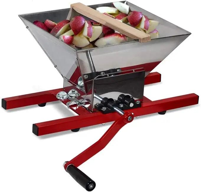 

Fruit Apple Wine Classic Crusher -7 Litre/1.8Gallon Manual Grinder- Large Stainless Steel-Red