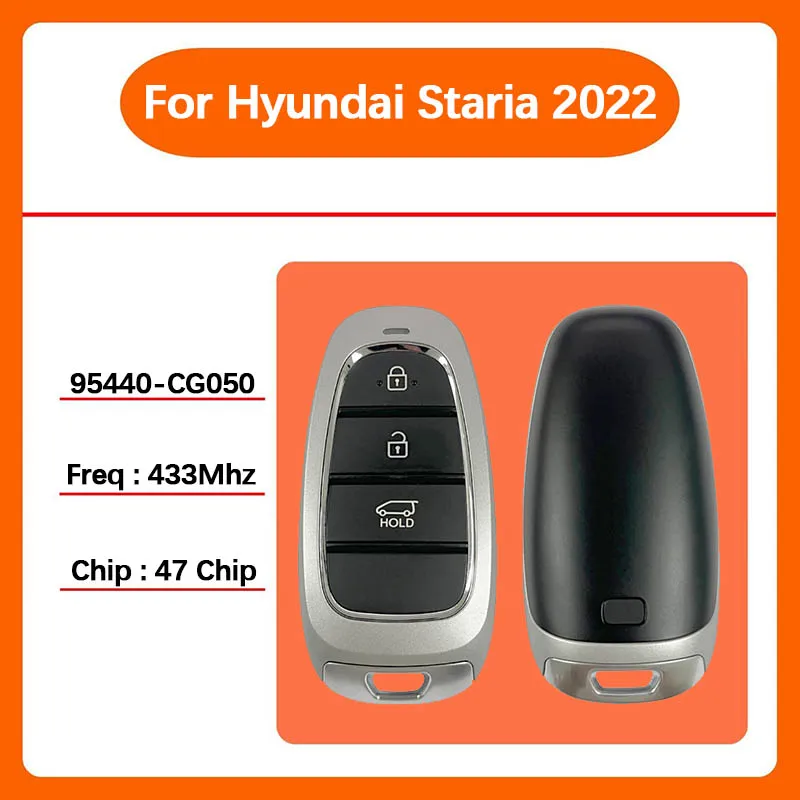 

CN020275 Aftermarket 3 Button Smart Remote Flip Key 433Mhz 47 Chip FCC 95440-CG050 For Hyundai Staria 2022