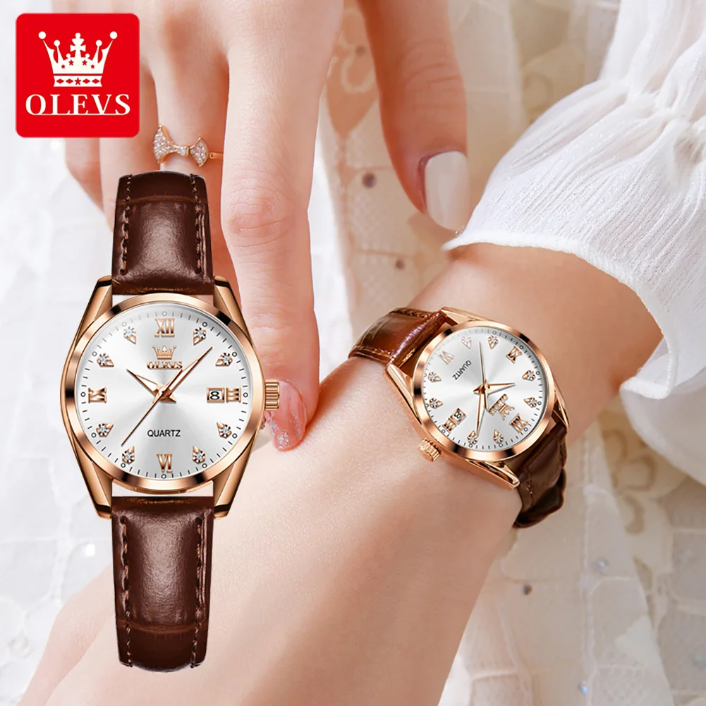 OLEVS 5522 Women Watch Luxury Brand Quartz Watch Elegant Diamond Calendar Clock Classic Original Casual Women Lover Gift Watch
