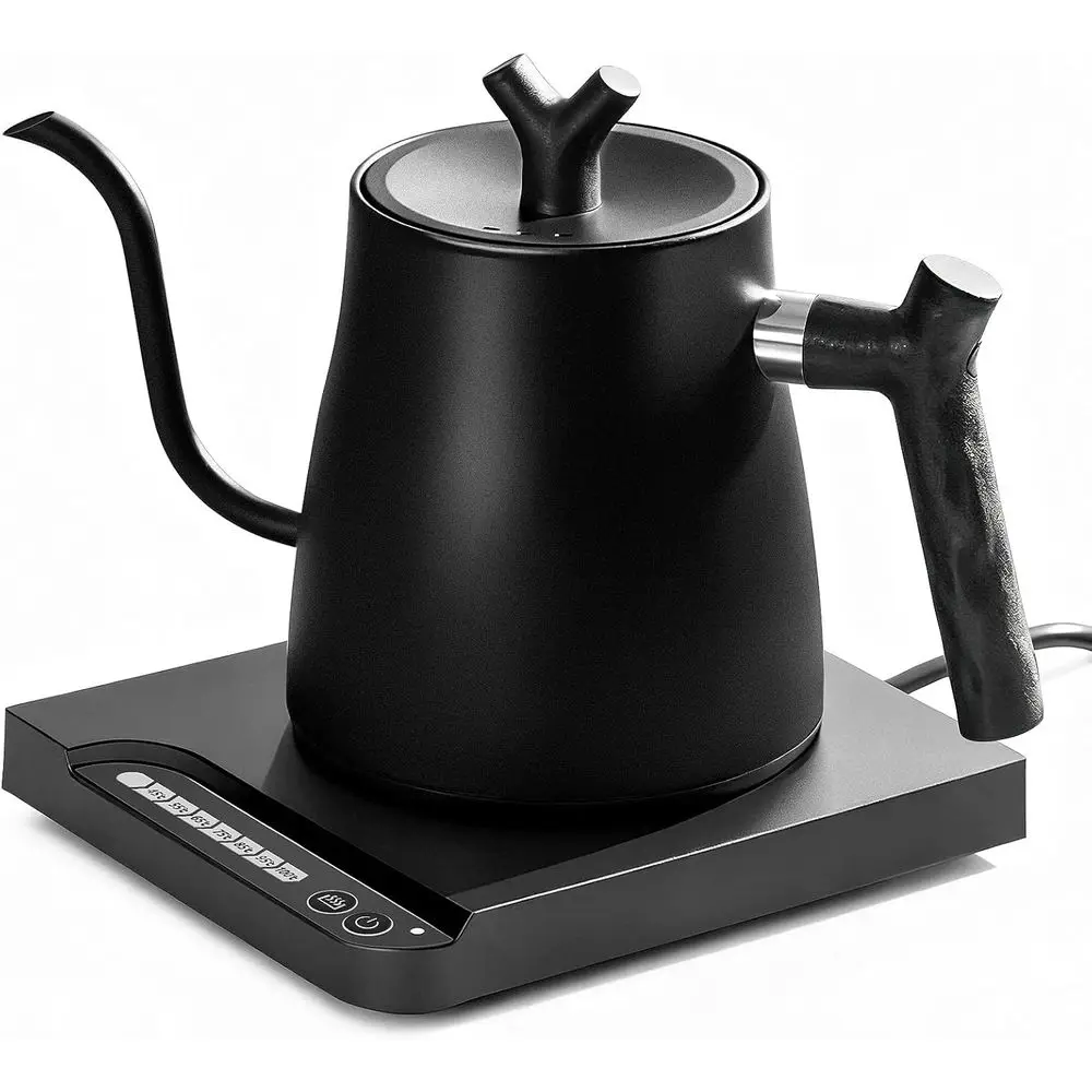 

Электрический чайник для заваривания кофе с регулировкой температуры | 100% нержавеющая сталь внутри, сохраняет тепло и имеет функцию автоматического отключения. | 1.0L fo