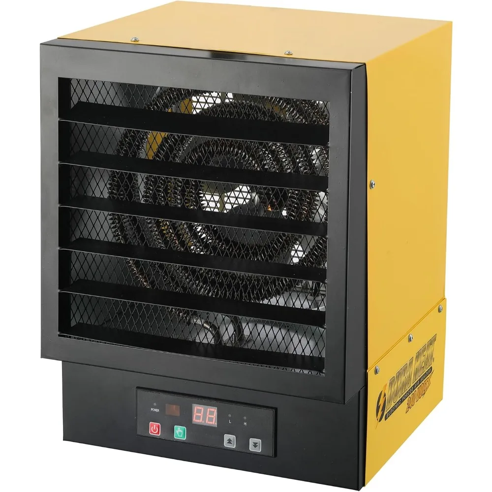 EWH9615 Electric Forced Air Heater with Remote Control 34,120 Btu, Black/Yellow, Large