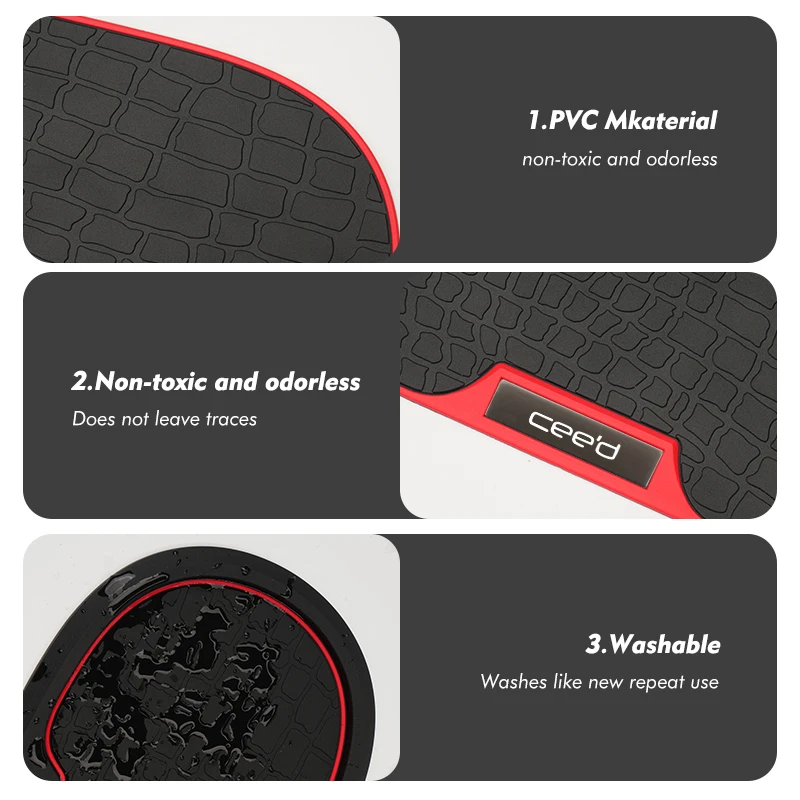 For KIA Car Dashboard Non-slip Mat Phone Key Storage Pad Accessories Ceed ED 2006 2007 2008 2009 2010 2011 2012 - view 3