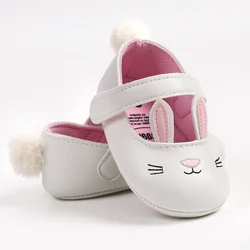 Easter fashionable and cute rabbit ear Mary Jane baby girl shoes, comfortable and lightweight non slip walking shoes, wedding pa