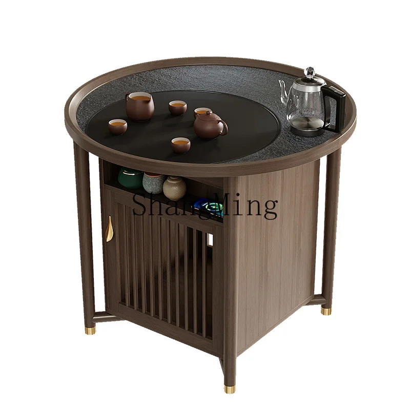 CL  Movable, Modern Simple Tea TableSolid Wood Balcony Combination New Chinese Style Tea Table Small Apartment, Dual-use,