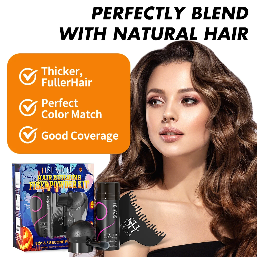 

Hair Fiber Powder Kit Hair Building Styling Powder Nozzle Applicator Pump Thinning Thickening Regrowth Powder Halloween Gifts