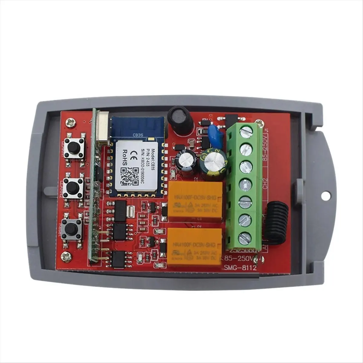 NEW Wifi Smart Gate Remote Control Switch Universal 433MHz Garage Door Receiver 2CH Relay Module Work 85-250V