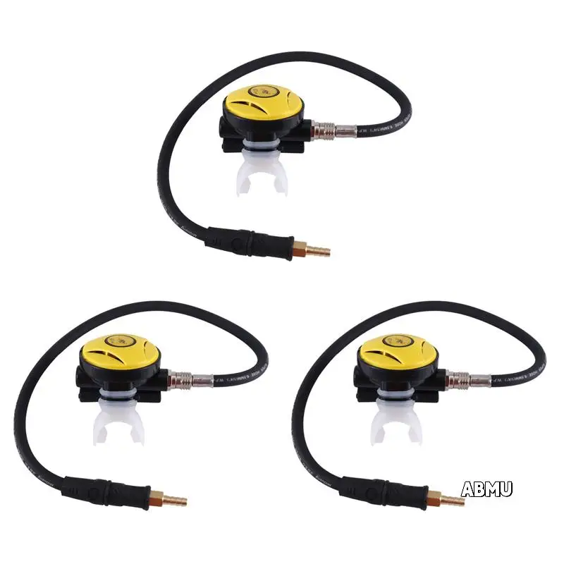 

3X Scuba Diving Diver Regulator Diving Snorkel Tube Snorkeling Equipment Pressure Reducer 2Nd Dive Regulator-Yellow