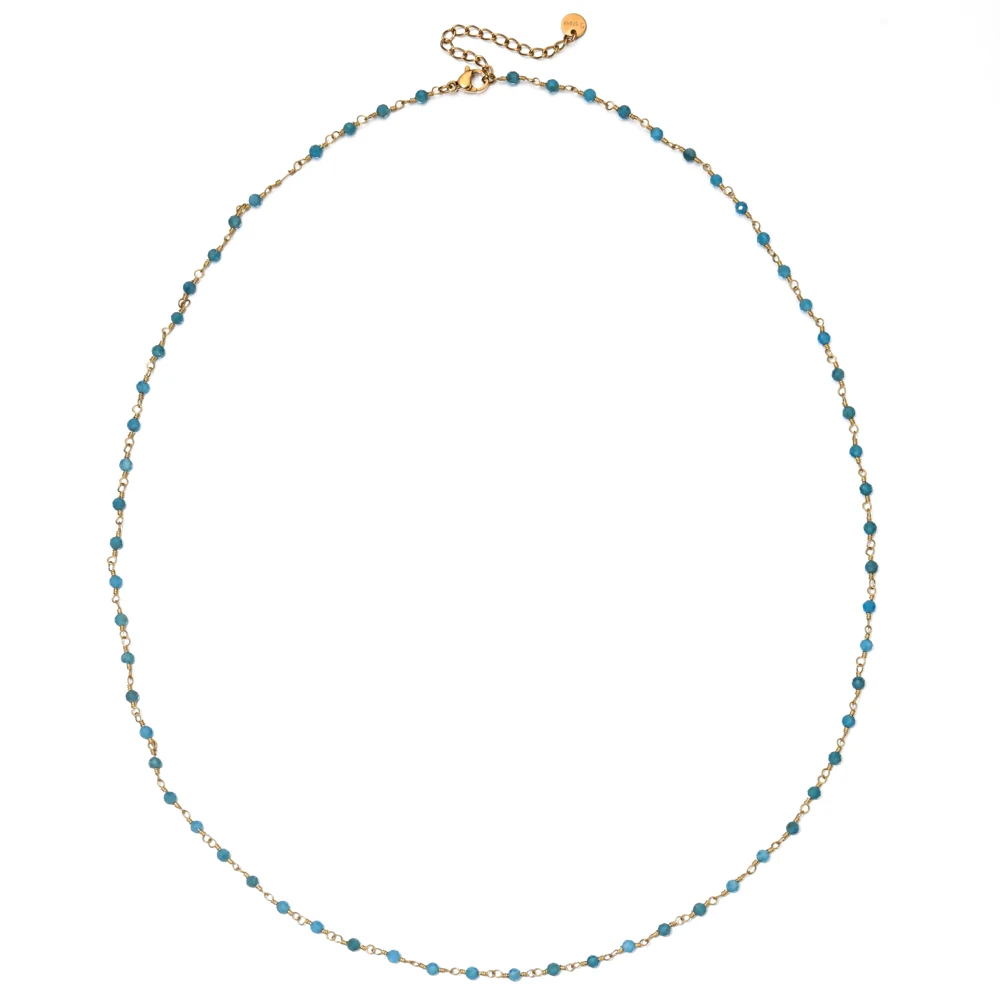 Neue Naturstein-Perlenkette für Damen, Goldfarben, Modeschmuck, Mehrreihige Perlenkette für Frauen, Großhandel – Detail 5
