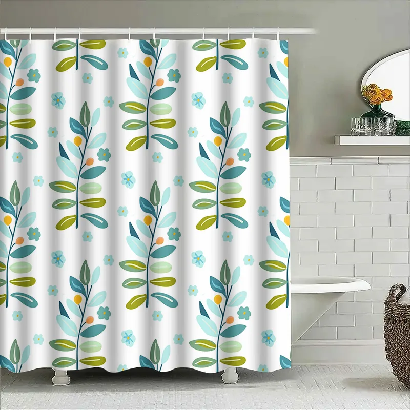 Decorative Shower Curtains with Floral Patterns Modern Bathroom Decor for Home Use