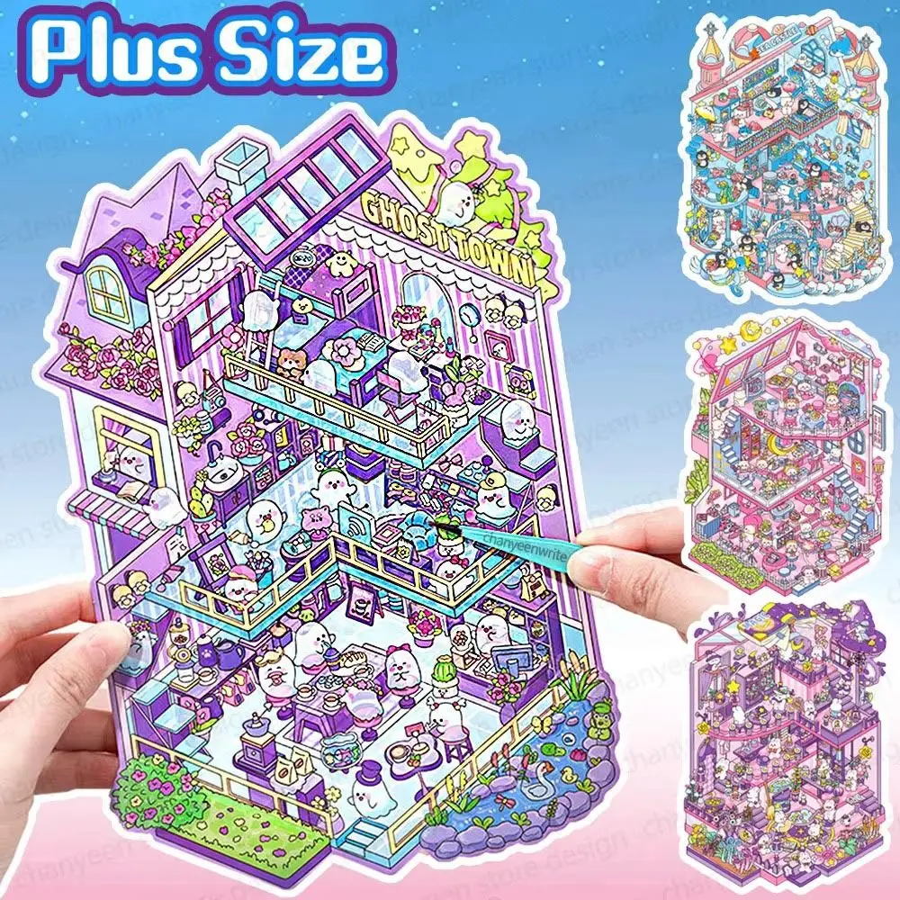 

ПЭТ 3D пейзажная наклейка больших размеров, трехмерная наклейка «сделай сам», наклейка на кабину, капибара, миниатюрная сцена, коллаж для детей