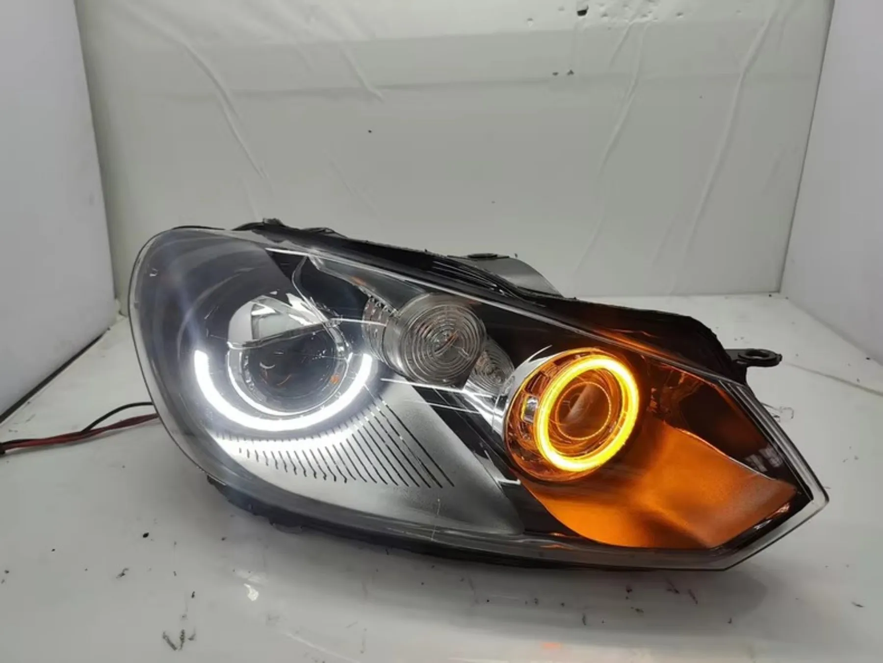 

Car Front Headlight for Volkswagen vw golf 6 Daytime Running DRL Head lamp Low High Beam Angel eyes