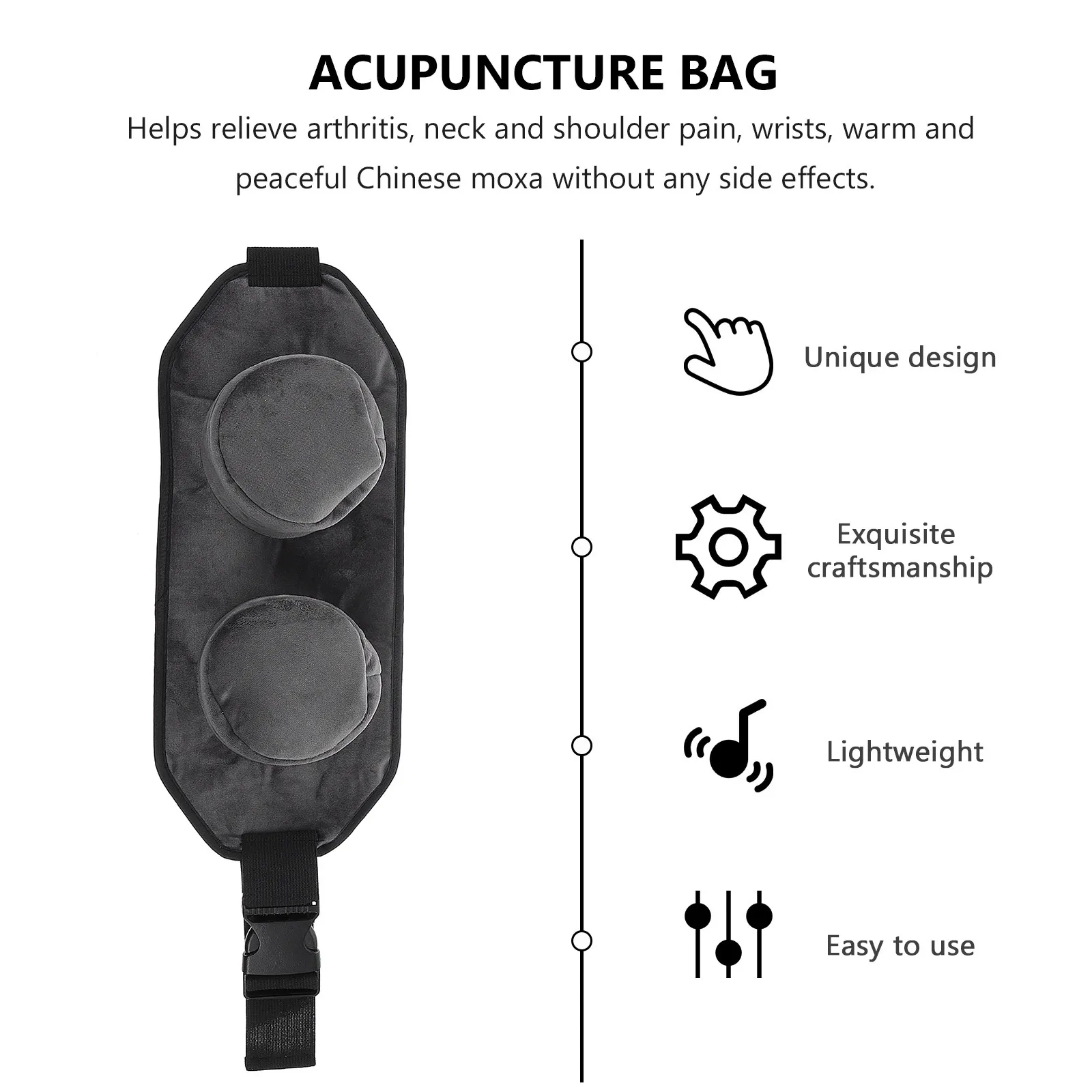 Portable Double Moxa Bag Moxibustion Set Smokeless Acupuncture Bag Hollow Copper Box for Neck Waist Knee Arthritis Pain Relief
