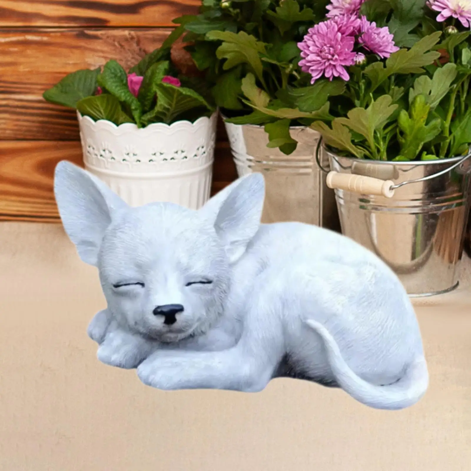 Lying Fox Ornament Garden Fox Figurine Porch Patio Remembrance Memory Memorial Unique Housewarming Sleeping Fox Sculpture