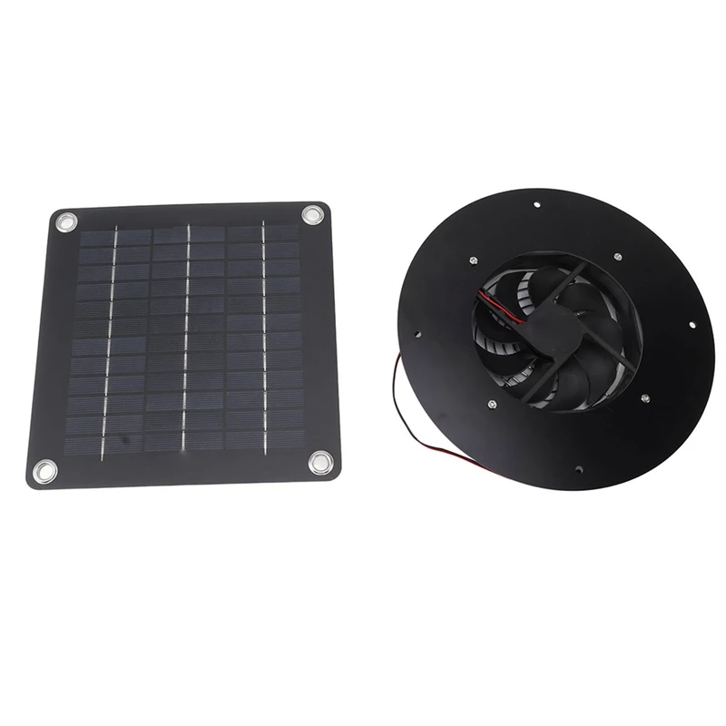 Extractor de aire con panel solar, panel solar ABS de 20W para invernaderos, casas para mascotas, gallineros pequeños, cobertizos, escape de ventana