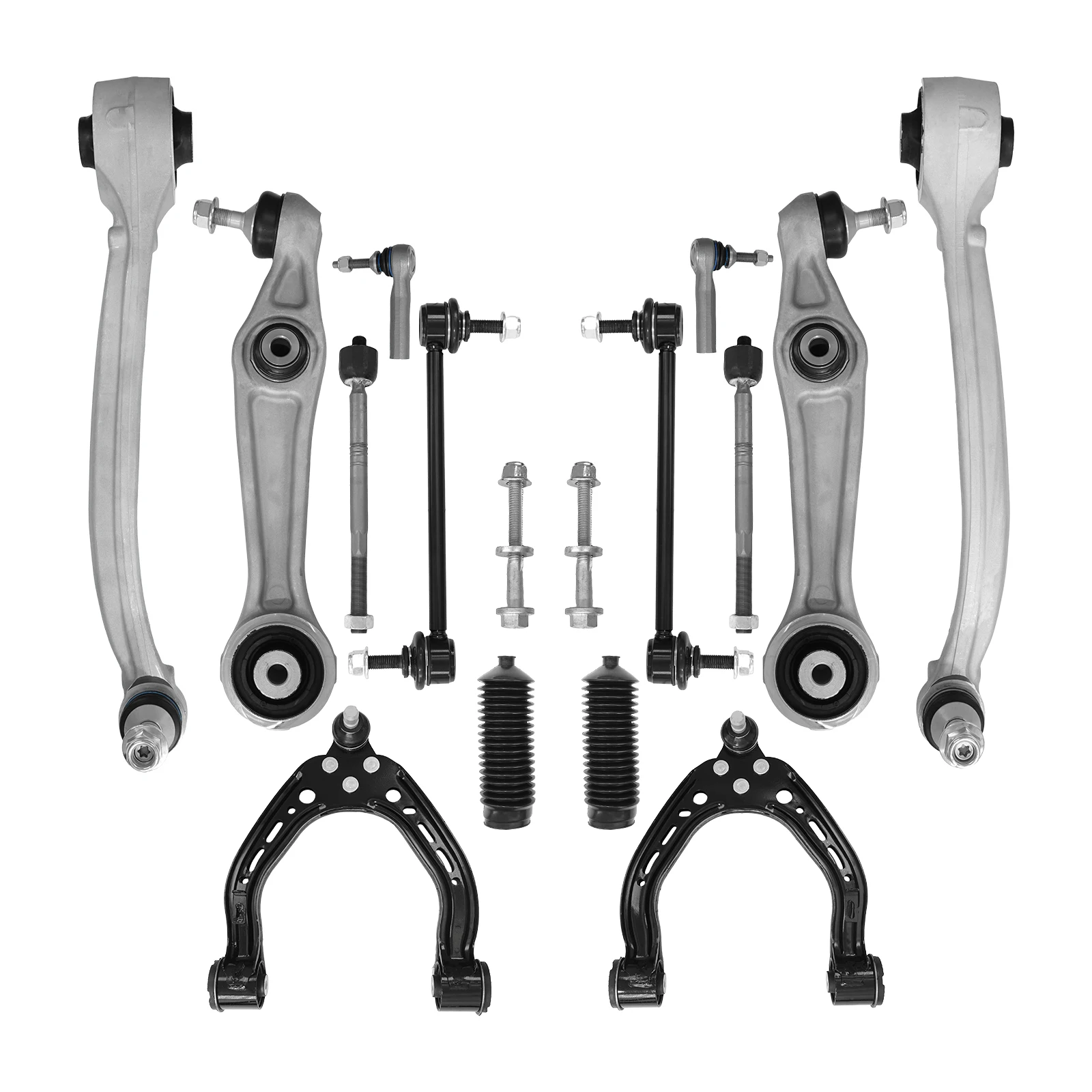 TOPICKSAP 14Pcs Control Arm w/Ball Joint & Sway Bar Link for Tesla S AWD 2014-2016 1043965-00-B 1043966-00-B 1041570-00-B