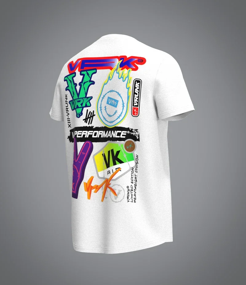 VRK All-Star Series Summer Men's Short Sleeve 230g Pure Cotton Casual Printed T-Shirt for Outdoor Running and Sports