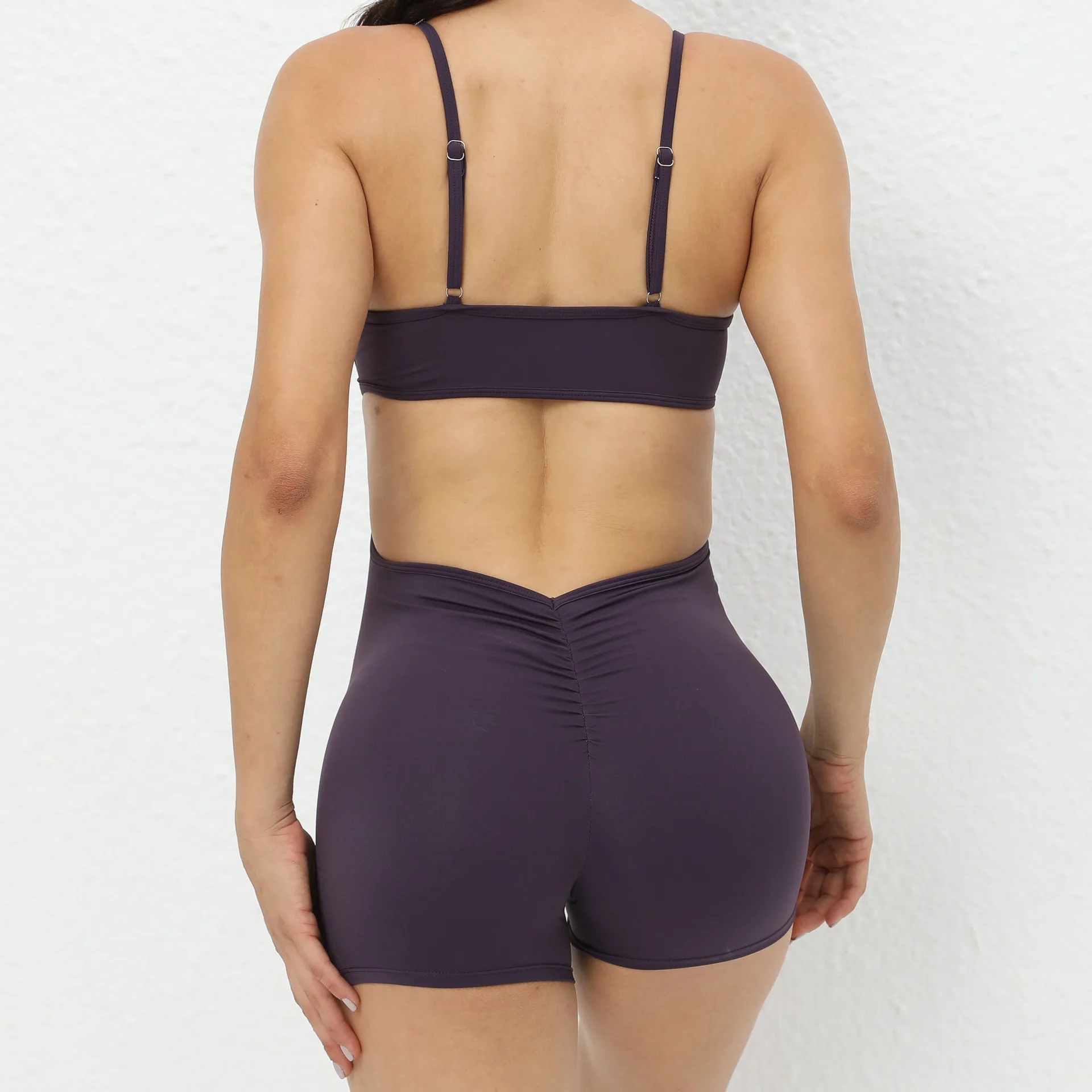 Gym Strampler Backless Set Fitness Body Siamese Sportswear Frauen Kleidung Sexy Back V Overall einteiliges Overall Yoga Anzug