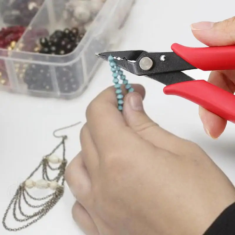 Beading Pliers Needle Nose Long Nose Pliers All-Purpose Jewelry Pliers With Comfort Grip Handles Beading Repair Supplies And