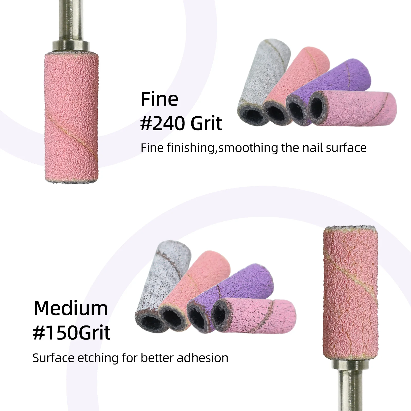 HYTOOS 3mm Mini-Schleifband-Set für elektrische Nagelfeilen, 2 Körnungen, 80 Stück, zum Polieren von Nägeln, Gel-Entfernungswerkzeug ohne Dornbit – Detail 3
