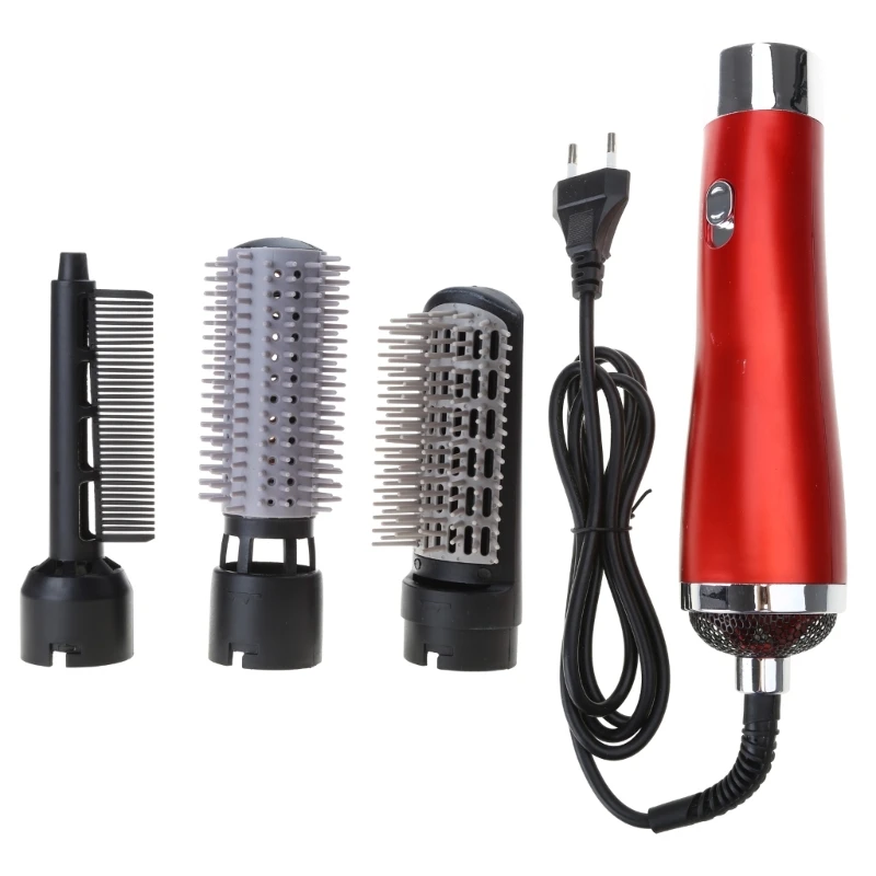 D0AB Hot Air Hair Dryer Brush, Multifunction Electric Hair Straightener Brush Negative Fast Heat Curler Comb Styler Tools