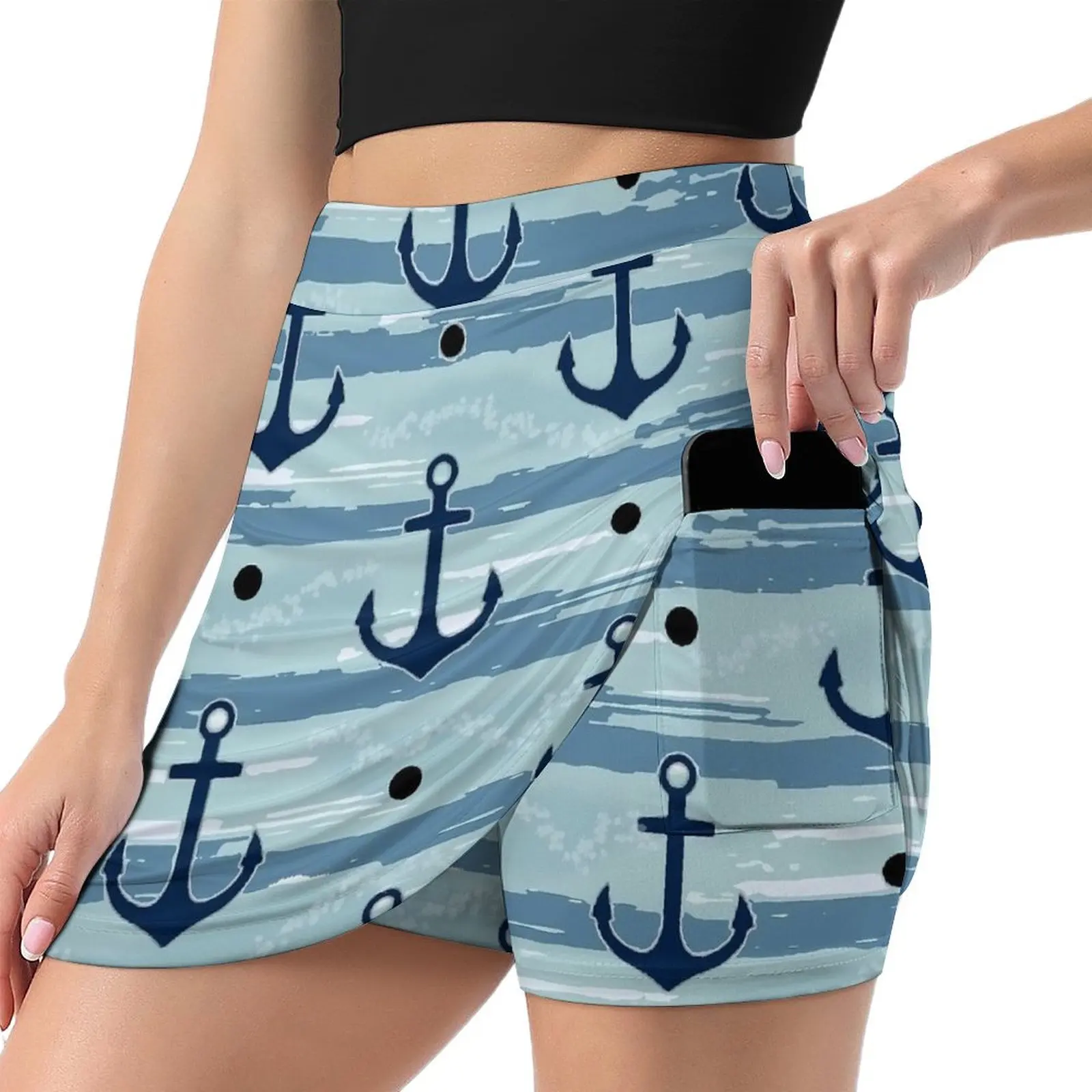 

Nautical Anchor Skirt Street Wear Casual Skirts Women Elegant Mini Skirt Design Bottoms Gift Idea