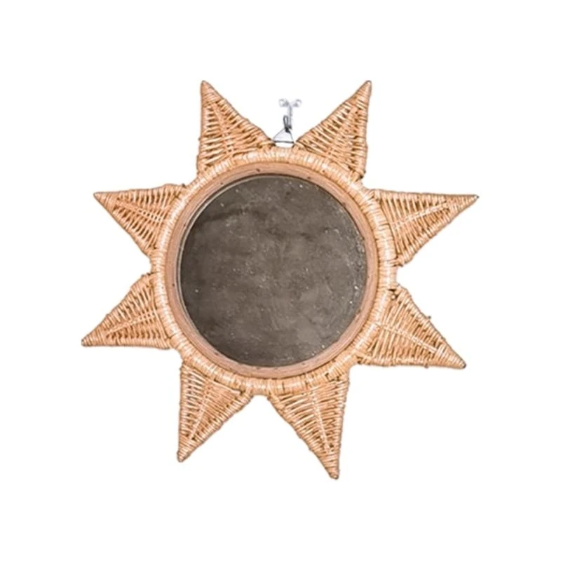 L9NB Rattan Innovative Art Decoration Makeup Mirror Rabbit Dressing Mirror Decoration