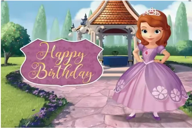 خلفية التصوير الفوتوغرافي صوفيا الأميرة الفتيات حفلة عيد ميلاد خلفية غرفة نوم الديكور راية استحمام الطفل لاستوديو الصور