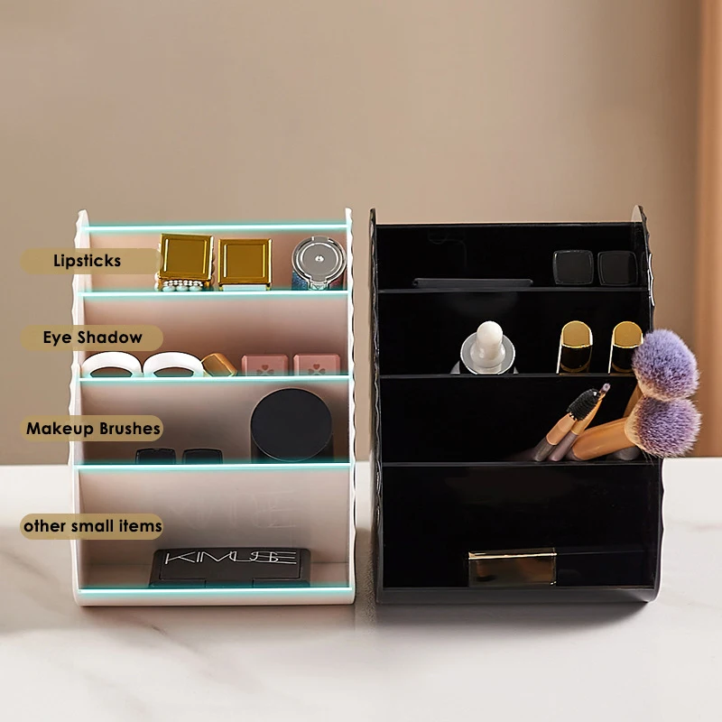 Heart Shaped Makeup Brushes Lipsticks Storage Box for Vanity Table Cosmetics Sorting School Office Stationery Organizer Tools